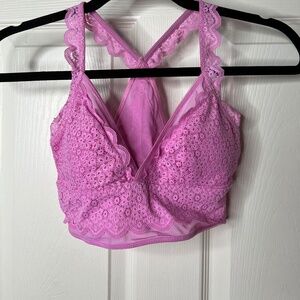Aerie Lace Racerback Bralette.in Pink SIZE SMALL
